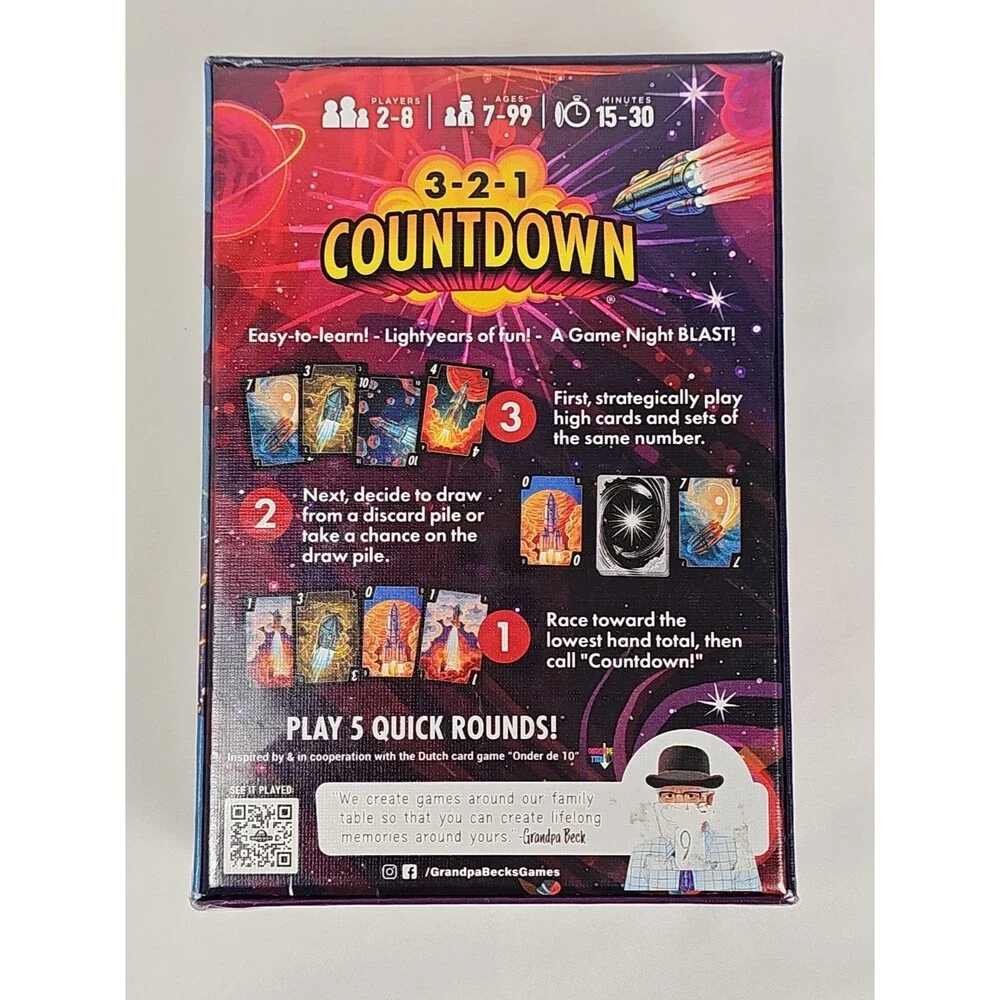Grandpa Beck's 3-2-1 Countdown Card Game New Sealed Family Party Game